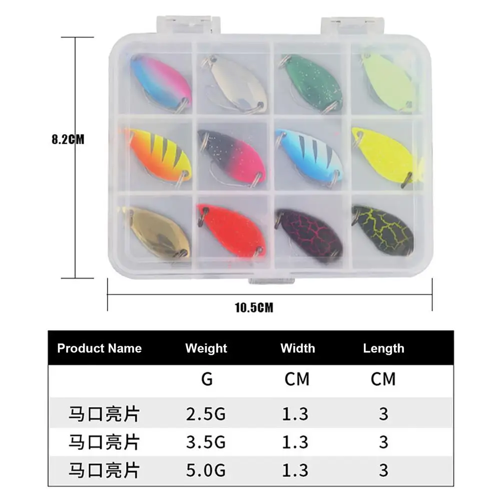 Señuelo de pesca de 12 piezas, cebo Artificial de Metal con caja de almacenamiento, señuelo multicolor de fundición larga, aparejos de pesca - imagen 3