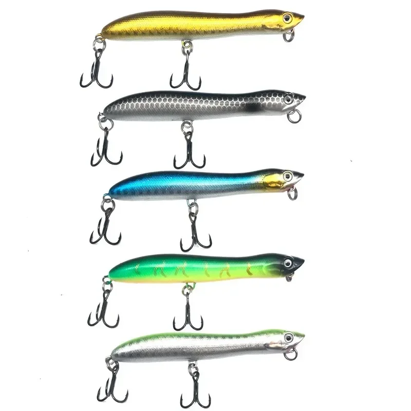 Topwater cebos duros Popper 1 Uds 84mm 6g Señuelos de pesca con cabeza de serpiente caminar perro Wobbler accesorios de pesca señuelo Artificial - imagen 2
