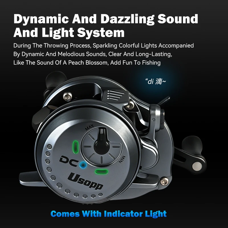 Carretes de Baitcasting Leydun DC Usopp 7,6:1 relación de engranaje 134g ultraligero 4,5 kg potencia de arrastre carrete de pesca Baitcaster aparejos - imagen 4