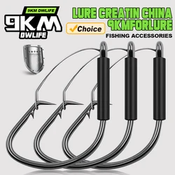 Ganchos sin malezas de 9KM, 25 uds., gancho circular, anzuelo de gusano, aparejo loco, anzuelo de lubina para aparejo loco