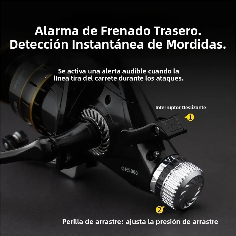 Huidiao carrete giratorio de doble arrastre 4 + 1BB Zero Play carrete de pesca con detección de mordeduras ultrasensible resistente a la corrosión para agua salada - imagen 4