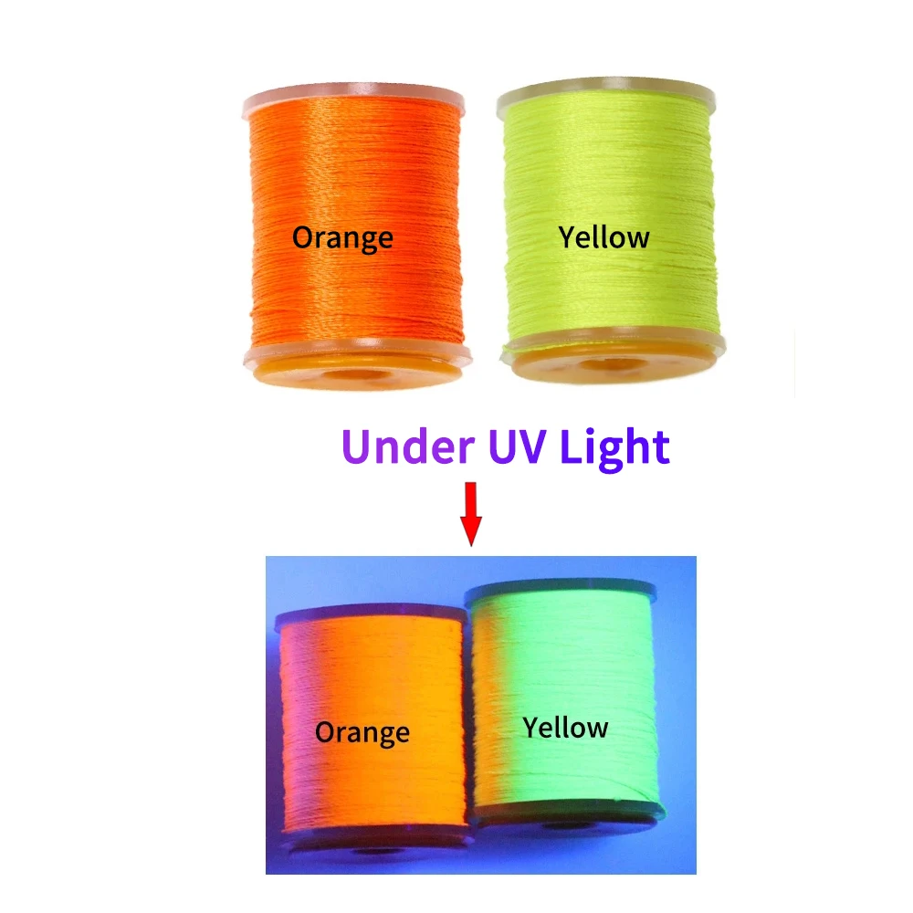 ELLLLV-hilo luminoso de poliéster para atar moscas, anzuelo de asistencia de 80 yardas, 150D, 4 colores - imagen 5