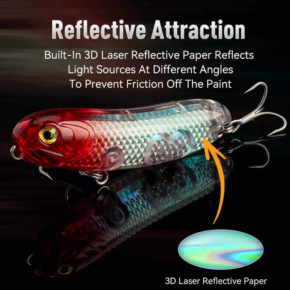 Kingdom 3D holograma z-perro Topwater señuelo de pesca 4,5g 7,5g 11,5g 19g lápiz flotante Artificial Minnow cebos duros señuelos de superficie - imagen 5