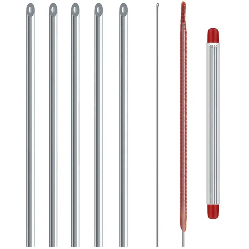 Agujas de enganche de lombriz de tierra rápida, herramientas de pesca con aguja de Gas hueca, perforadora de aguja de cebo sin escape, 5/10 Uds. - imagen 5