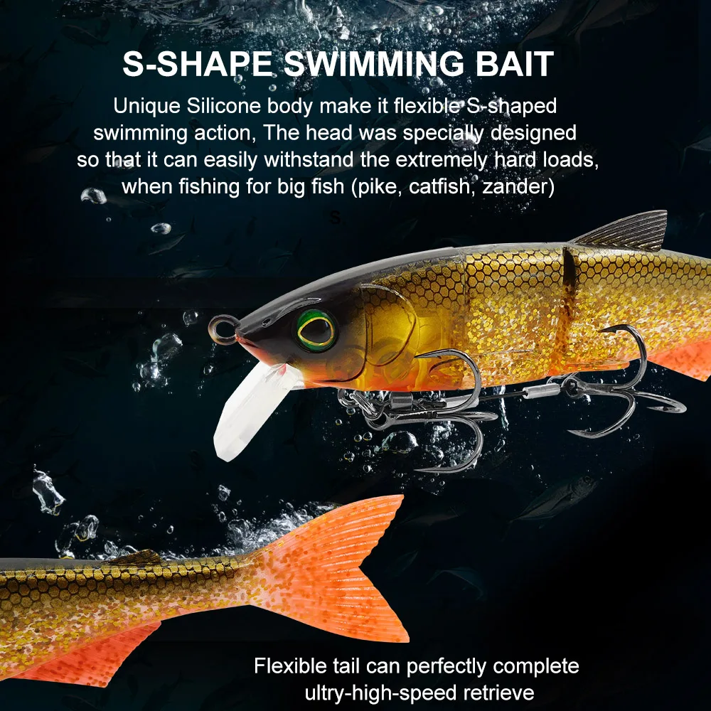 ESFISHING-cebo grande de plástico duro, cebo de natación híbrido, 165mm, 265mm, señuelo de pesca, Leurre Souple, natación viva para mar - imagen 4