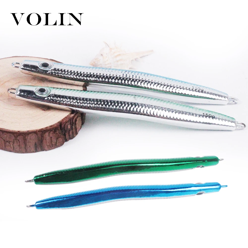 VOLIN-cebo de pesca Jigging Matel, cebo Artificial luminoso de cuatro ganchos, 150g/200g, lubina a rayas, 1 ud., nuevo - imagen 3