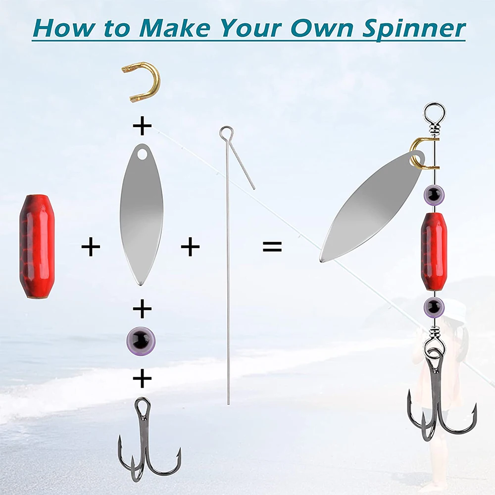 Cuerpo de señuelo giratorio de pesca de latón, pesas de plomada de pesca DIY, Kit DE FABRICACIÓN de señuelos de impuestos, cebo giratorio de Carolina, 30 unids/lote por caja - imagen 3