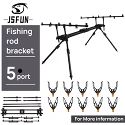 JSFUN 5 uds cabeza ajustable retráctil plegable caña de pescar soporte para vaina accesorios para caña de pescar de carpa