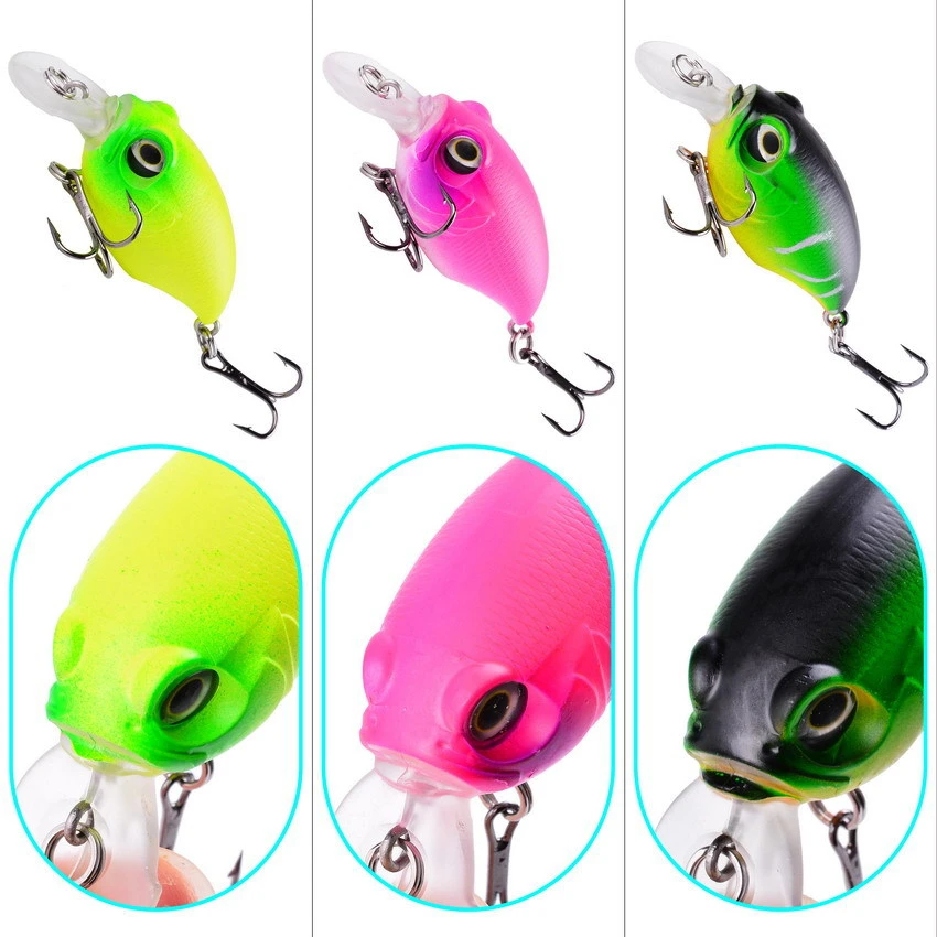 Señuelos de Pesca flotantes, 1 piezas, Wobblers, 6cm, 8,4g, cebo duro de plástico Artificial, pececillo, Lucio, carpa, aparejos de Pesca