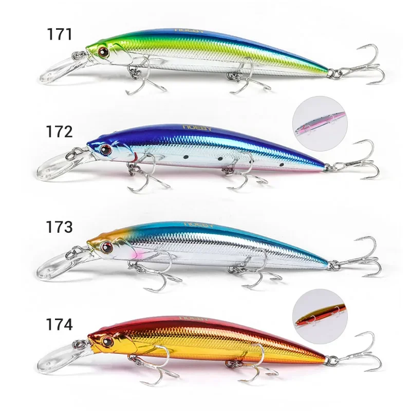 NOEBY 110mm 36g Señuelos de Pesca de pececillo de hundimiento pesado Wobblers rodante cebos duros artificiales Jerkbait para señuelo de pesca de lubina - imagen 5