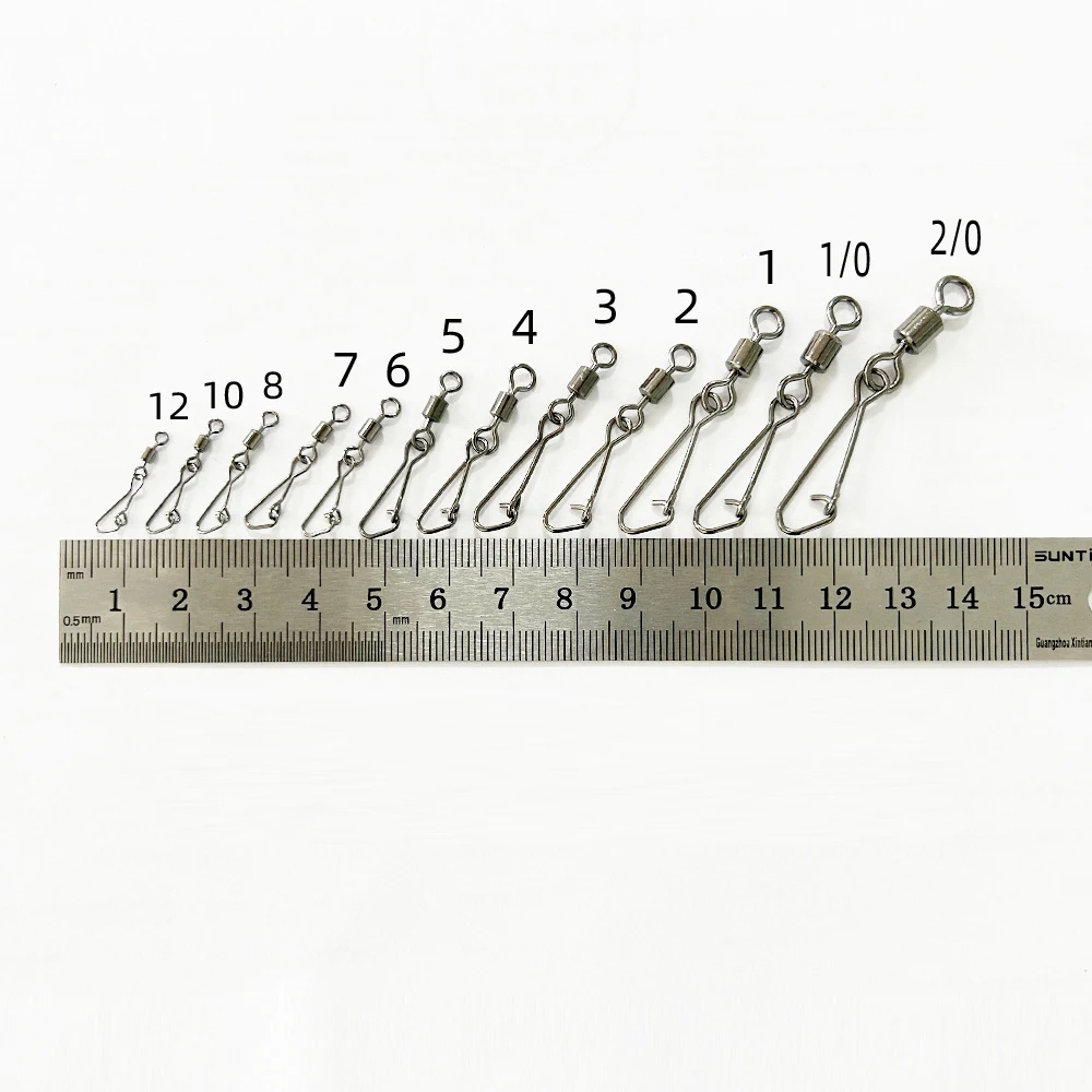 Conector de señuelo de acero inoxidable de latón giratorio de pesca, anzuelo de enlace rápido, accesorios de aparejos de pesca chapados en negro - imagen 3