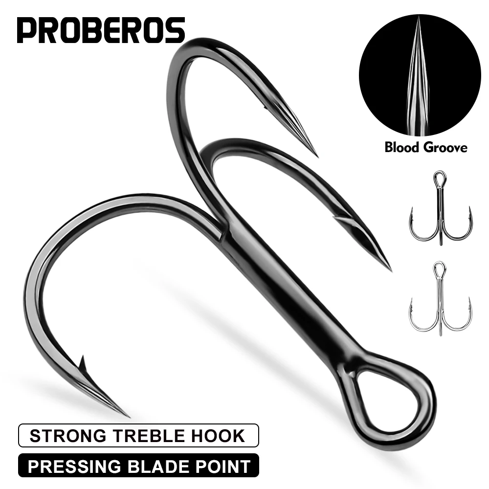Anzuelos Triples Proberos – Acero Carbono para Pesca en Agua Salada