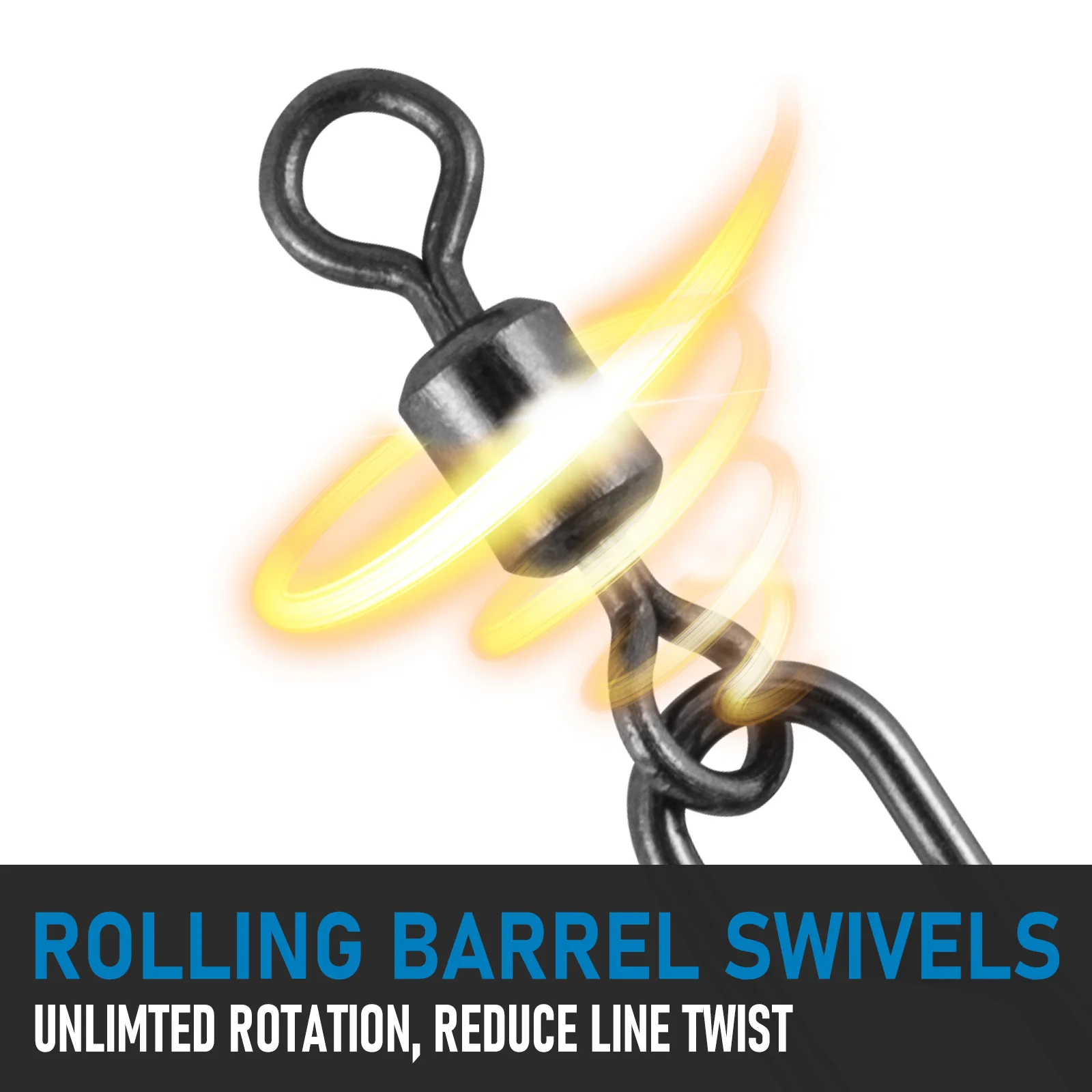 Dr.Fish 20 piezas Clips de potencia de pesca barril giratorio Snap giratorio cambio rápido gancho señuelo conector alta resistencia velocidad Snap giratorio - imagen 4