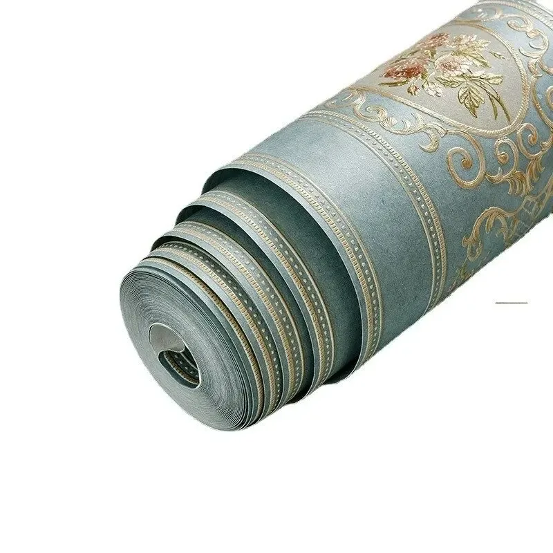 Papel de pared de estilo europeo Simple, cálido, sala de estar, dormitorio, fondo autoadhesivo, papel tapiz tridimensional - imagen 5