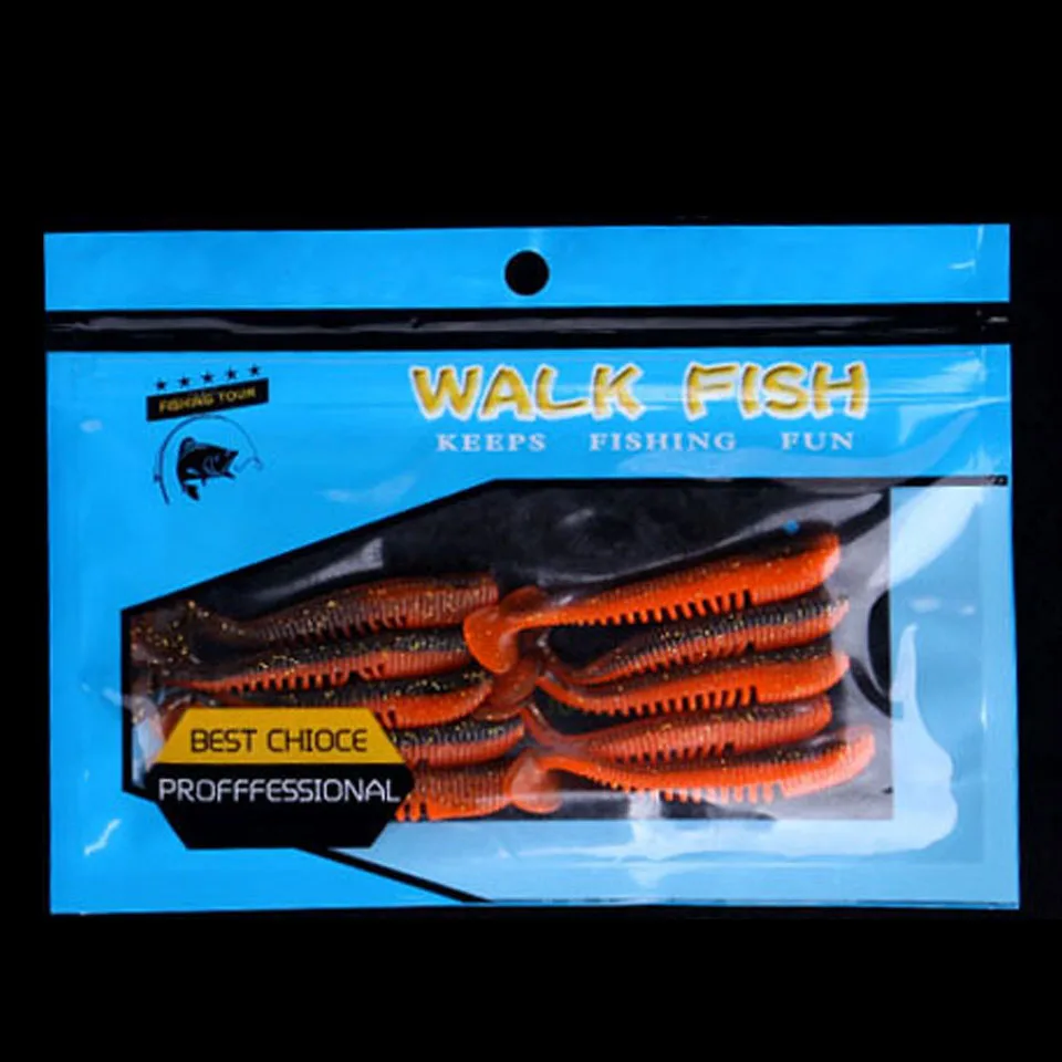 WALK FISH-Señuelos de pesca blandos, Wobblers, gusano, nimbaits de silicona, plantilla con olor a trucha, cebos artificiales falsos de agua dulce, 6,5/9/10/11cm - imagen 3