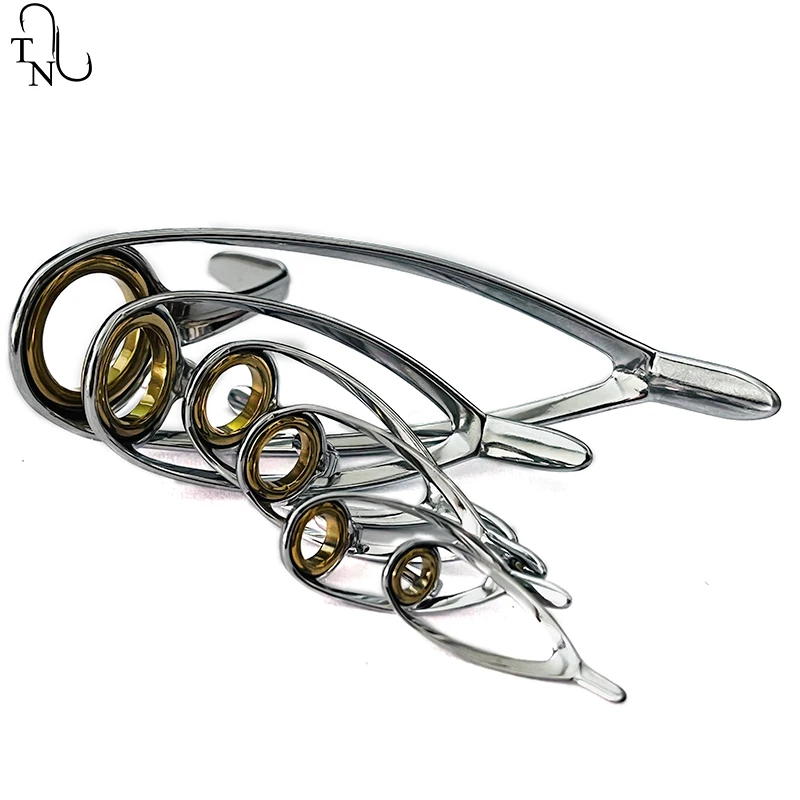 TN11 6 uds Kit de reparación de guía de caña de pescar de acero inoxidable de tamaño mixto guías juegos de ojos anillo de cerámica Kit de reparación de construcción de caña de pescar - imagen 5