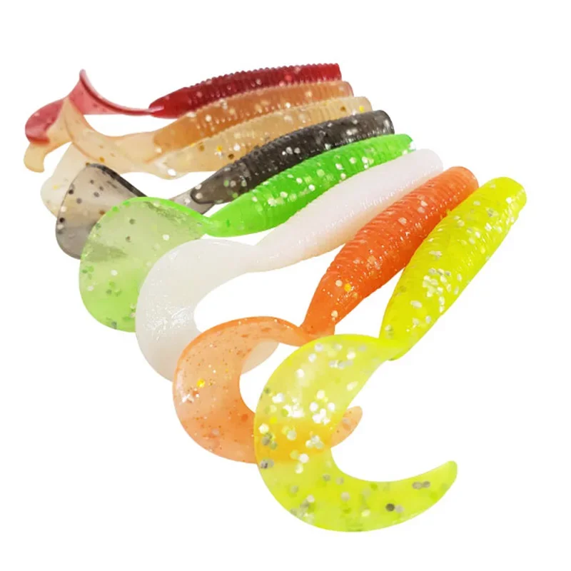 Gusanos rizados silicona Jig Wobblers – Señuelos carpa lubina - imagen 3