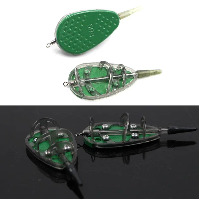 Aparejos de Pesca de carpa al aire libre, herramienta de cebado grueso, alimentador y juego de moldes, método en línea, cebo de liberación rápida, 2 unids/lote por paquete - imagen 5