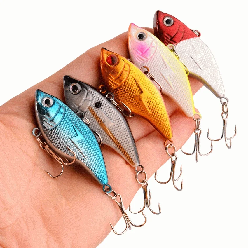 6 uds VIB señuelo cebos duros que se hunden ojos 3D 5,5 cm 14g Wobbler Crankbait cebo Artificial vibratorio ruido señuelo de Pesca - imagen 5