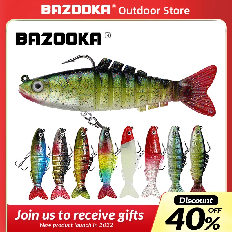 Bazooka-señuelos de pesca Wobblers que se hunden, cebo suave de plomo, Crankbait articulado, plantilla de segmento Artificial para aparejos de pesca