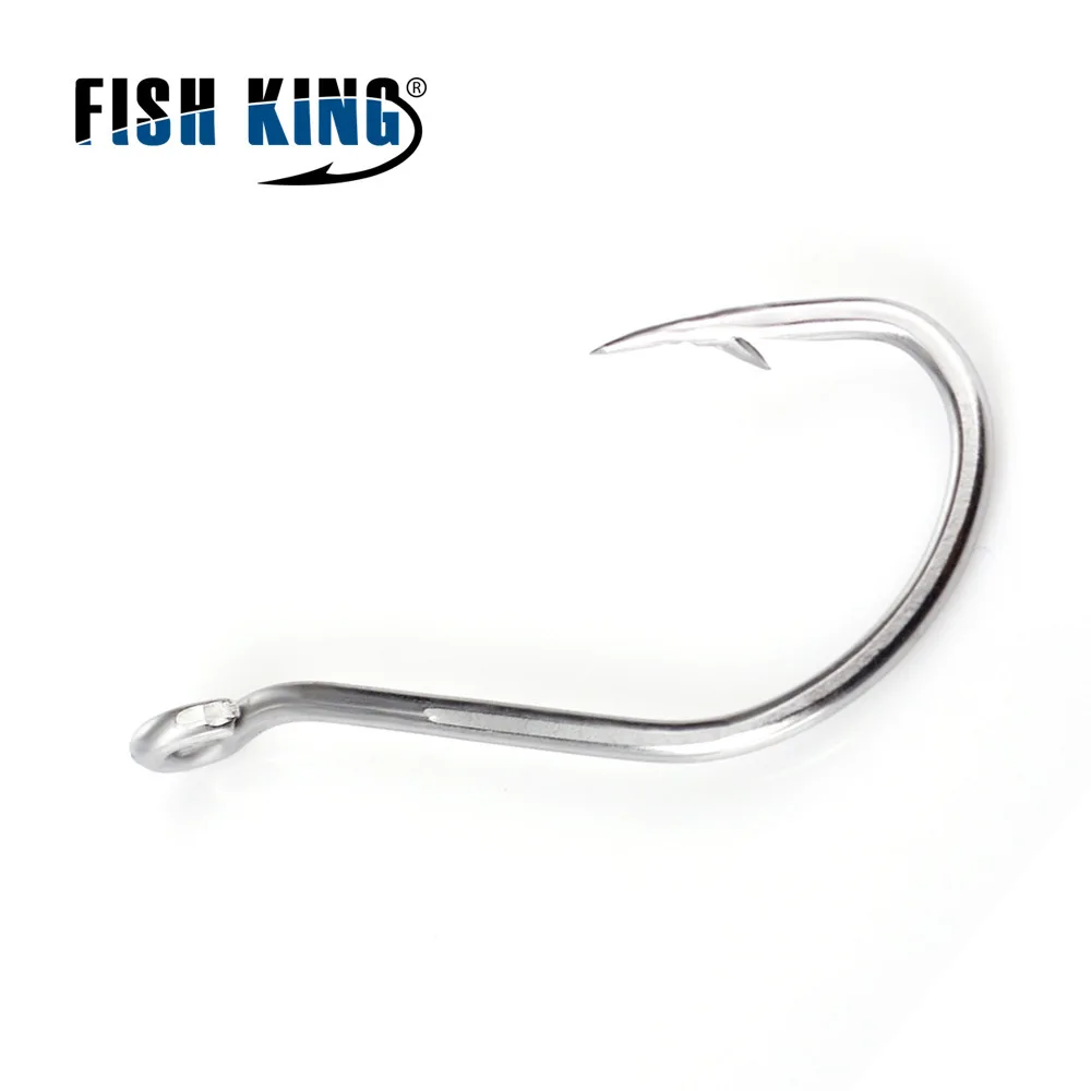 FTK 25-50 Uds 9301SS gancho de mar curvado redondo de níquel de hierro inoxidable 5/0 # -7 #   Anzuelos de pesca planos con púas Kirbed Gancho accesorio crochet - imagen 3