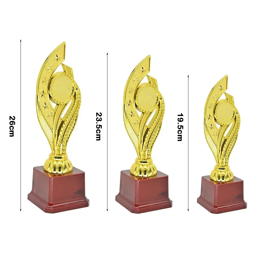 Nueva medalla de trofeo de competición de plástico, trofeo de pentagrama de varios tamaños de 19/24/28,5 cm, medallas universales de Color dorado, premio para niños - imagen 4