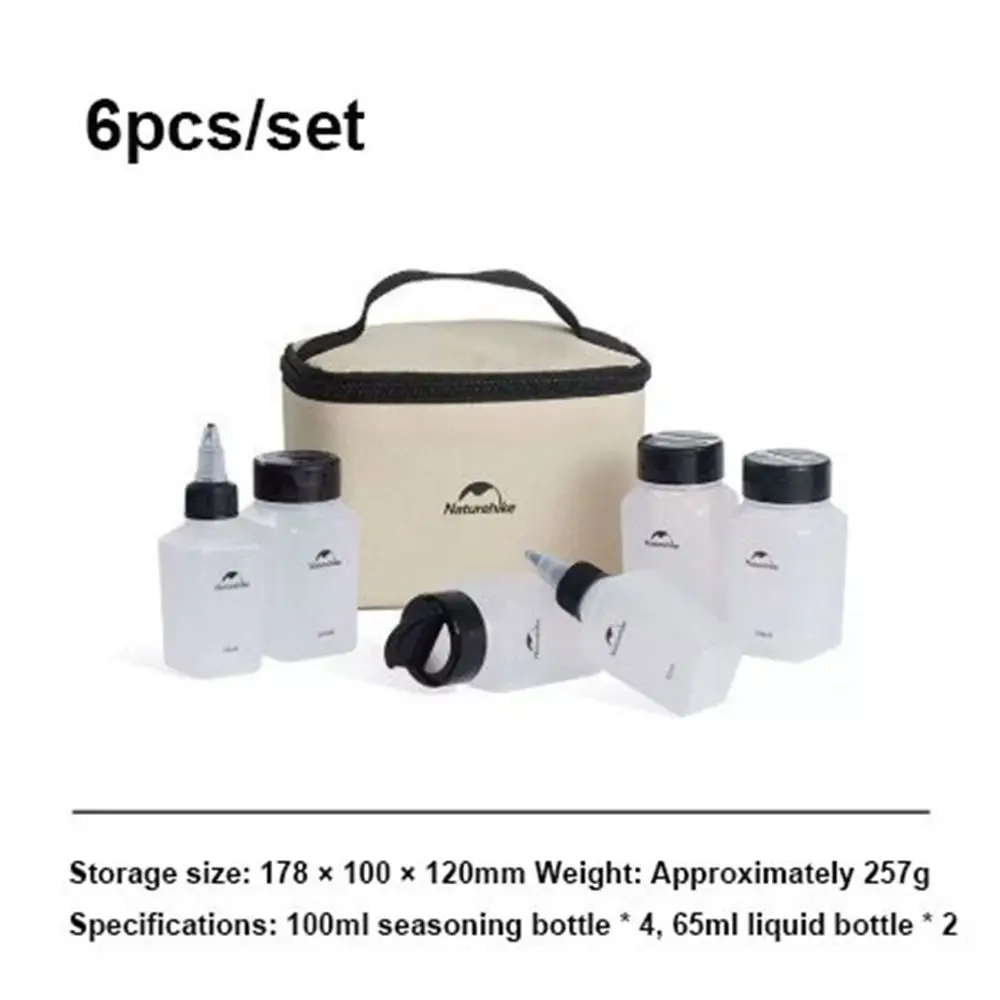 Tarro de condimentos portátil para acampada, 6/8 Uds., con bolsa de almacenamiento, 2 estilos, juego de botellas para condimentos, barbacoa al aire libre, Picnic, cruetas, juego de especias - imagen 5