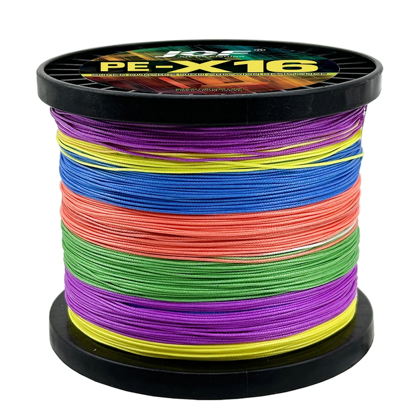 JOF-sedal de Pesca trenzado de PE, multifilamento de 16 hebras, 100M, resistente a la abrasión, 0,16-0,80mm, 25-200lb, Pesca de agua dulce y salada de mar - imagen 2