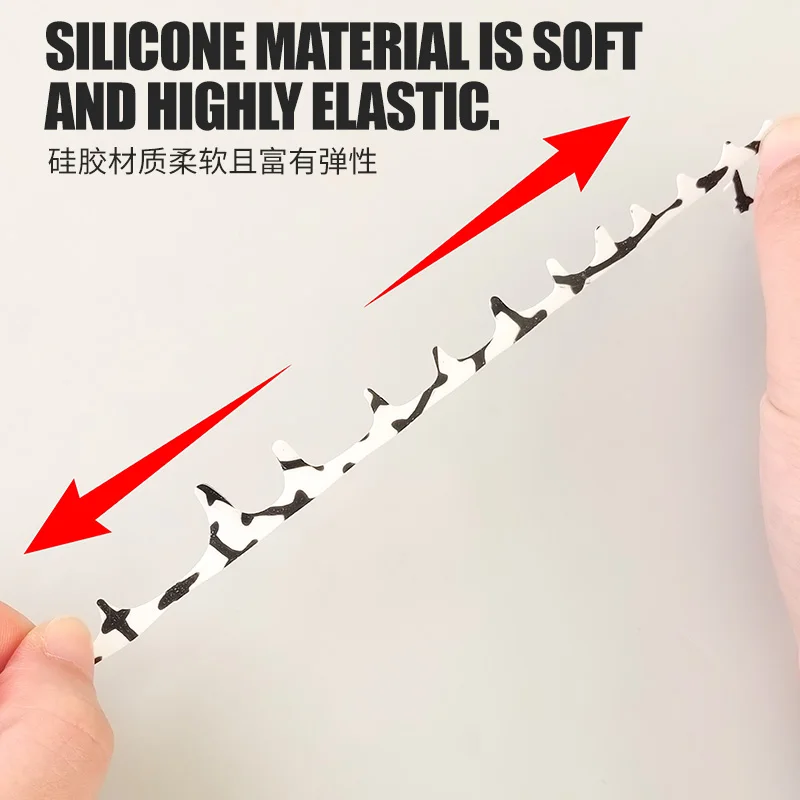 Falda TEASER-18 5 unids/bolsa 145mm faldas de calamar de silicona de repuesto DIY plantillas Madai Snapper señuelo de pesca remolques de falda de silicona suave - imagen 5