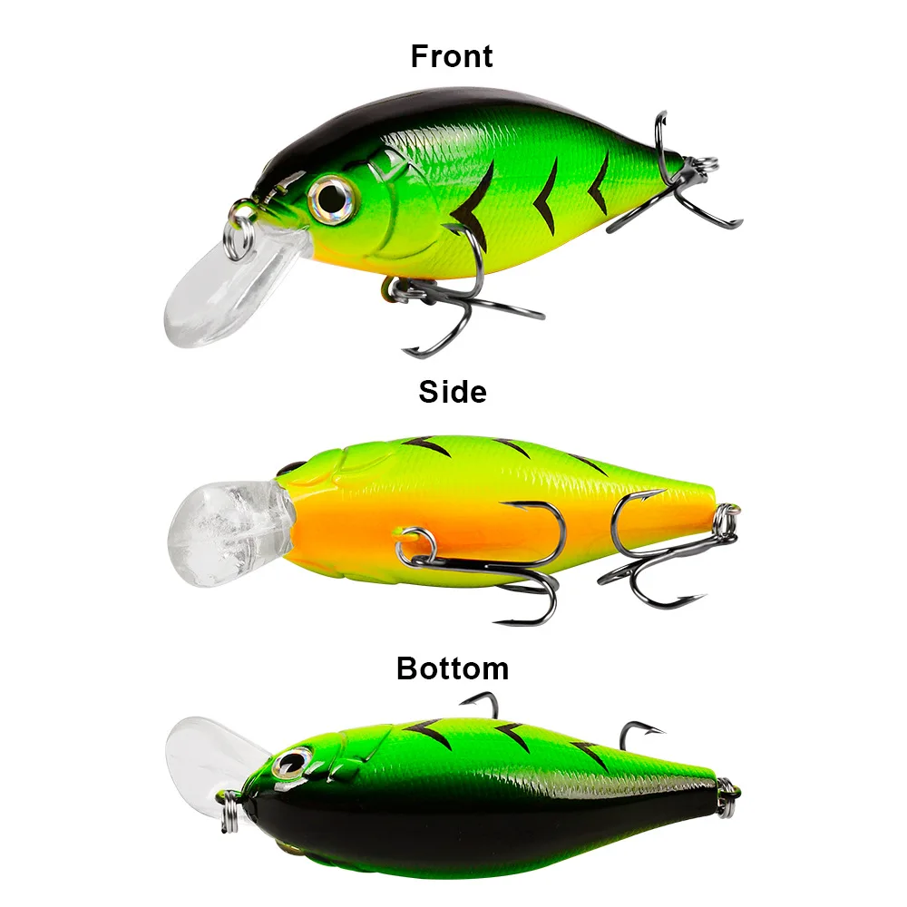 Señuelo de Pesca de 70mm y 13,04g, Mini señuelos de manivela para perca de Lucio, Crankbait flotante, aparejos de Pesca - imagen 4