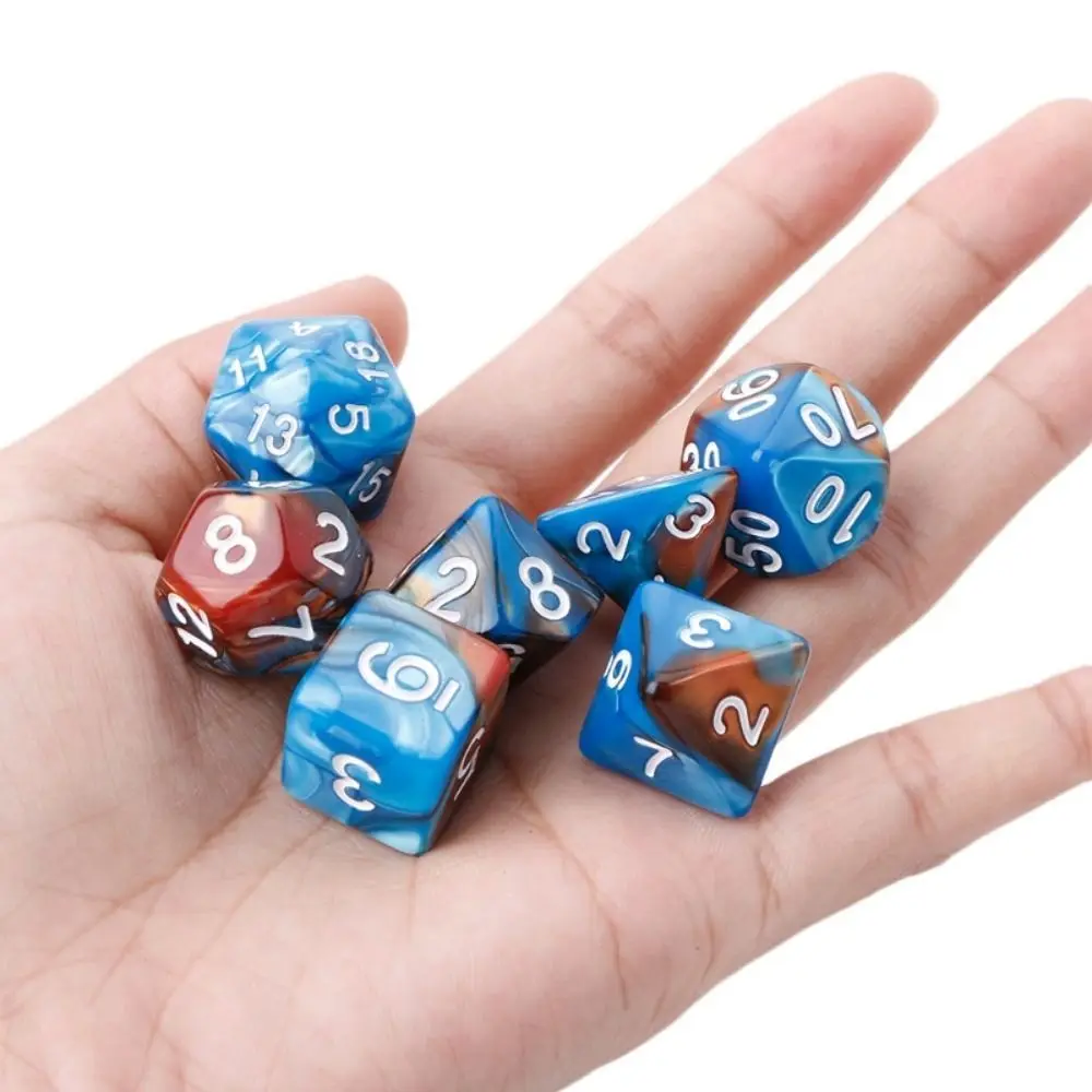 Juego de dados digitales multifacetados acrílicos, 7 piezas, 2 colores, dados poliédricos opacos para mesa, juego de rol - imagen 3