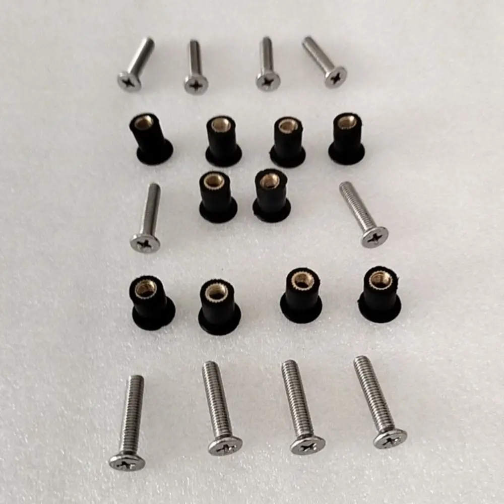 10 juegos nuevos con tornillos de acero inoxidable M5 tuercas de pozo de neopreno piezas negras accesorios tuercas de pozo de goma Kit de tuercas de pozo para exteriores