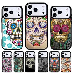 Funda iPhone con calavera mexicana y flores – carcasa trasera