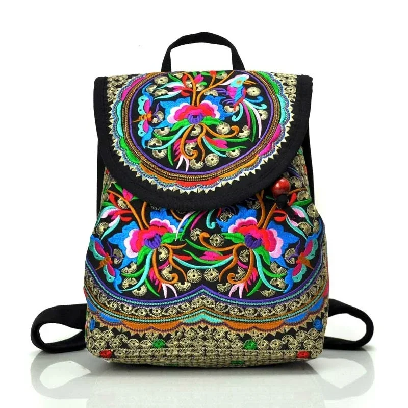 Bolso bandolera de lona bordada – Mochila multifunción mujer - imagen 4