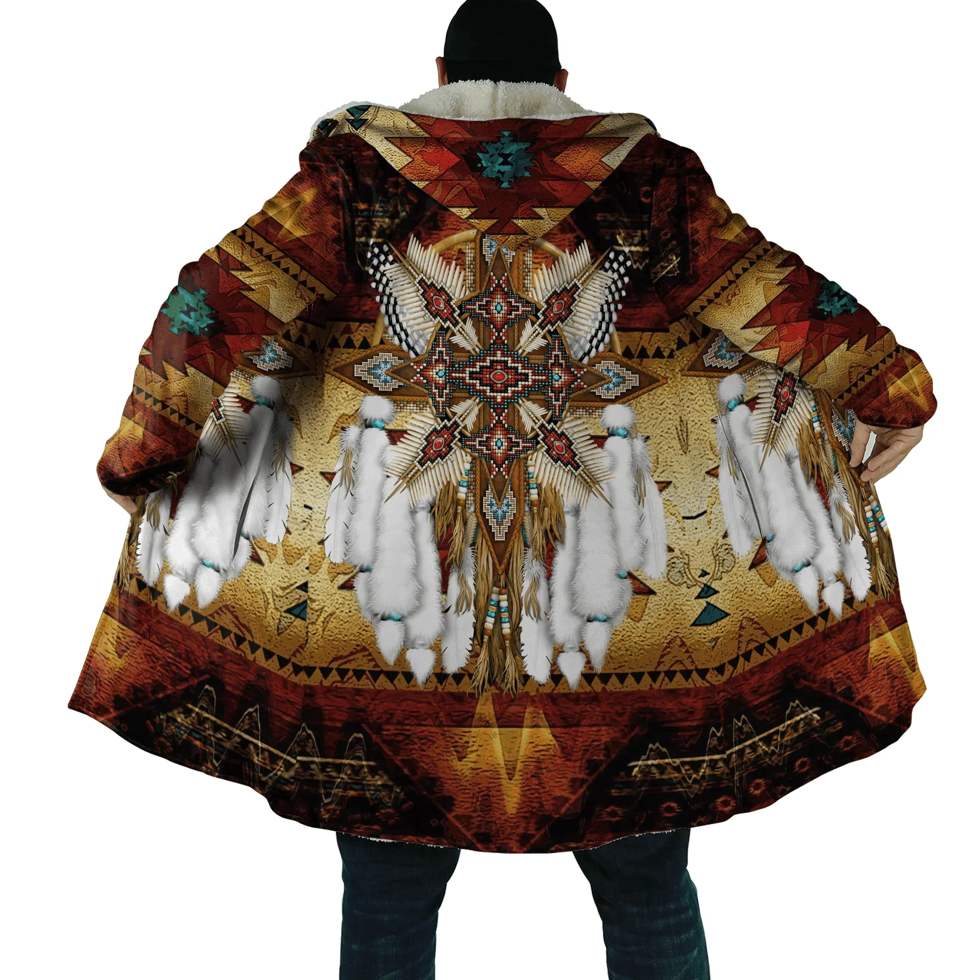 Sudadera con capucha estampado 3D lobo-águila unisex invernal - imagen 5