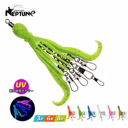 Cebo de pulpo de silicona, plantilla de calamar, señuelo giratorio, rodamiento de pesca, anillo sólido giratorio, accesorios de Pin conector de pesca, 2 uds.