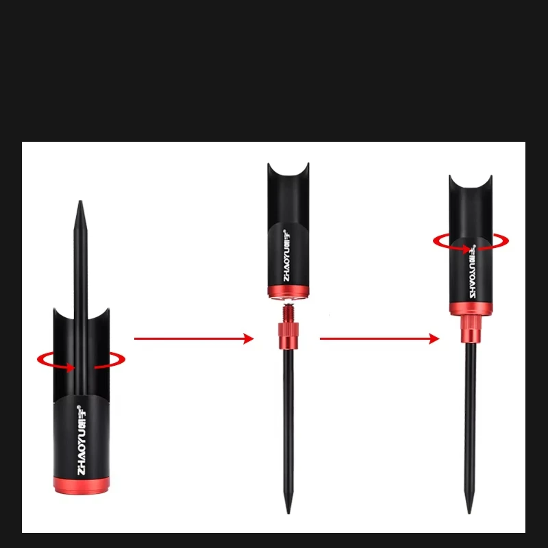 Caña de pescar telescópica de aleación de aluminio ajustable, soporte enchufable, soporte de tierra, herramienta de pesca - imagen 4