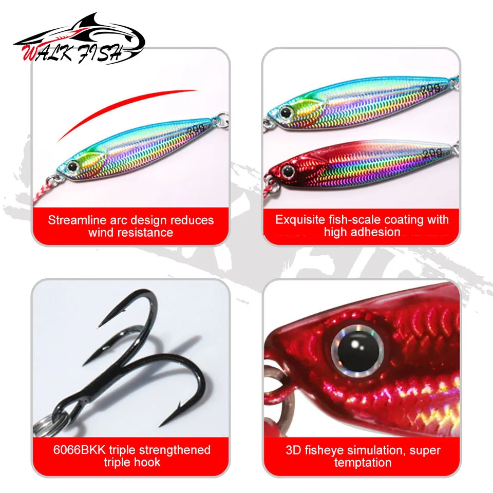 WALK FISH-señuelo de Metal fundido para pesca vertical, cebo Artificial de 7/10/15/20g, aparejo de pesca SwimBait - imagen 5