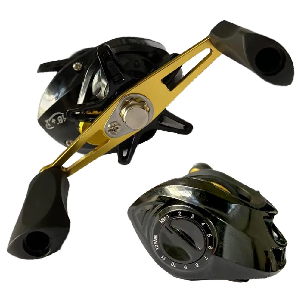 Carrete de pesca Baitcasting con marco de carbono ultraligero, arrastre máximo de 10KG, relación de engranaje 7,2: 1 con sistema de freno magnético, carrete profundo de Metal - imagen 5