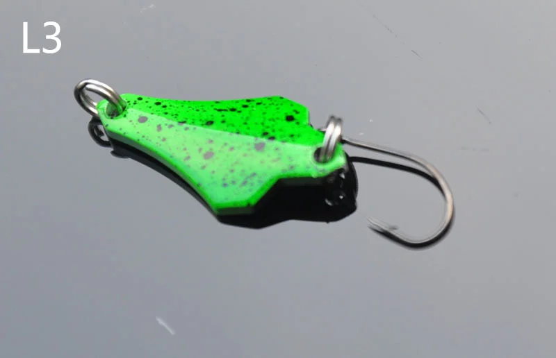 Goture-cuchara giratoria de Metal, de 25mm señuelo de pesca de trucha, 3g, pequeño cebo duro, lentejuelas, cuchara de pesca con un solo gancho, 1 piezas - imagen 5