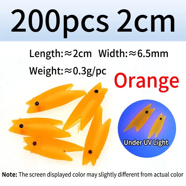 200pcs orange 2cm