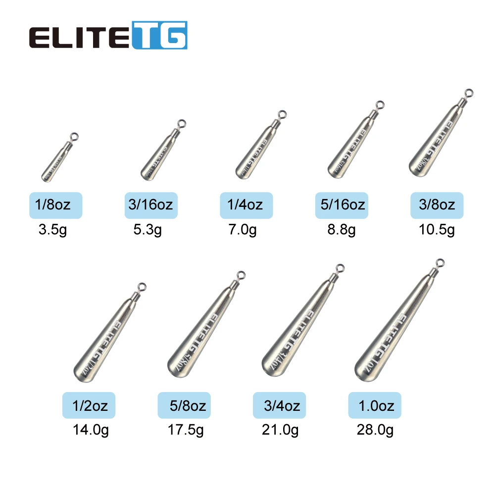 Elite TG 10 Uds. Anzuelos de aparejo gratis para pesca de lubina, pesas ajustadas de tiro caído, 3,5g ~ 28g, señuelo Bluegill Wrasse Crappie, tackel de señuelo de pesca - imagen 2