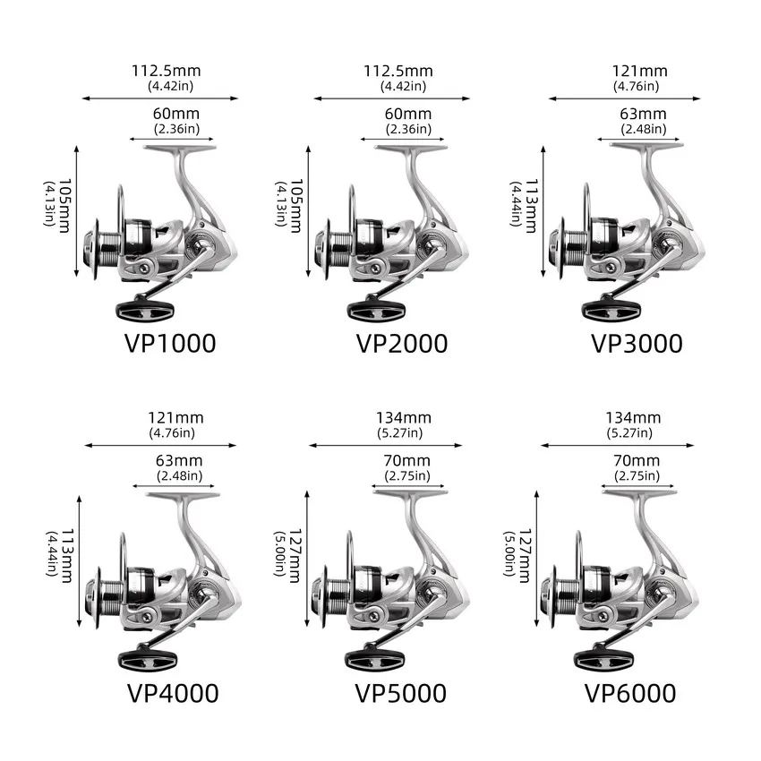 Aorace-carrete de pesca giratorio, serie 1000 ~ 6000, relación de transmisión 5,2: 1, arrastre máximo de 10kg, para carpa, Lucio - imagen 4