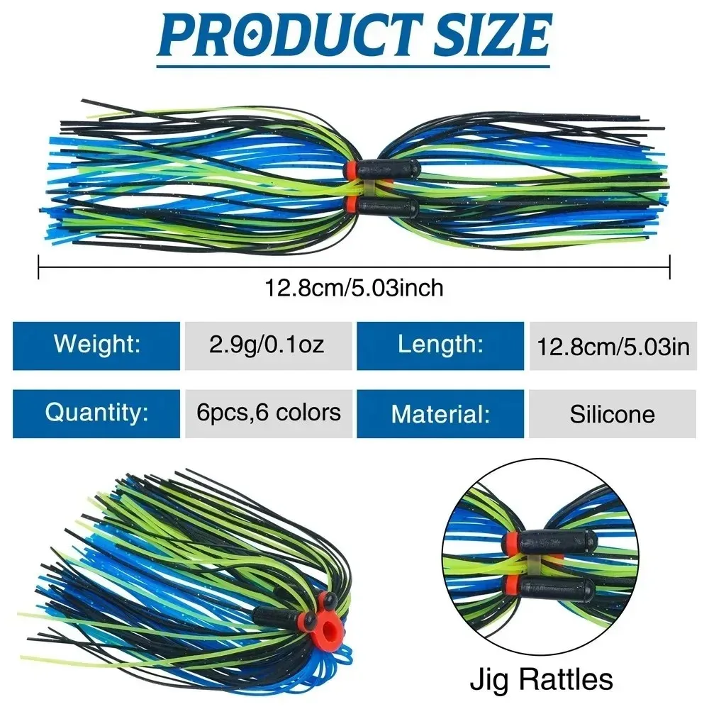 Faldas de silicona para spinnerbait con sonajeros - imagen 2