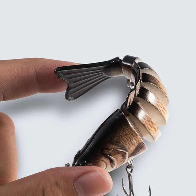 1 Uds. Señuelos de pesca Wobblers que se hunden de 10cm, Crankbait articulado Swimbait, cebo Artificial duro de 7 segmentos para aparejos de pesca - imagen 2