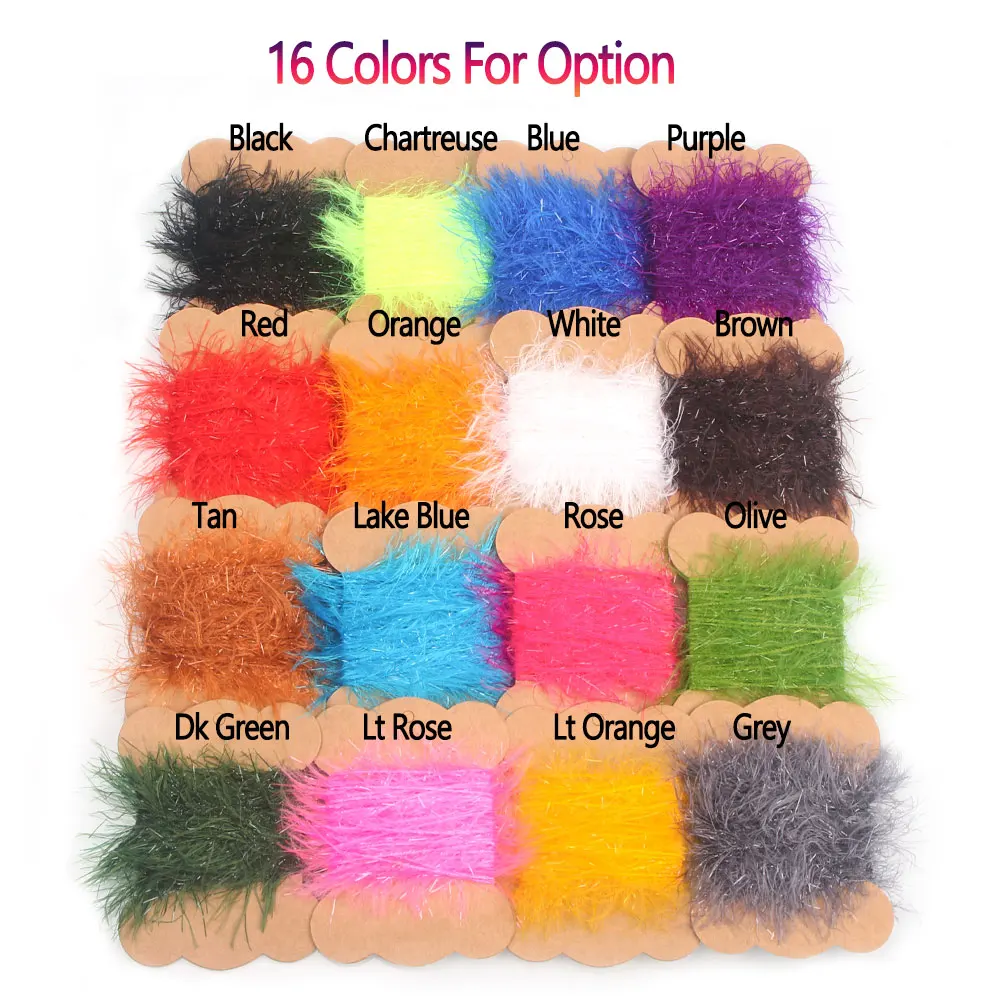 Bimoo-Material de atado de moscas de chenilla, 5m/tarjeta, para atar el tubo, insectos, mini señuelos, serpentinas de sanguijuela, Señuelos de pesca de mar - imagen 4