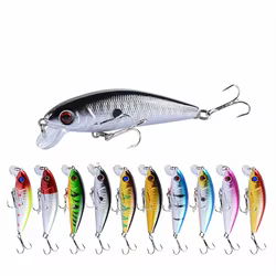 Señuelo de Pesca de pececillos, cebo flotante de plástico duro, Wobbler Crankbait con anzuelos triples, aparejos de Pesca de carpa, 7,2 cm, 8,6g, 1 pieza