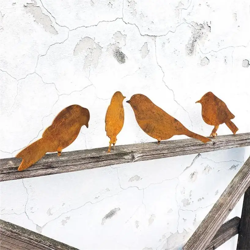 Figuras de pájaros metal oxidado – Decoración artística para exterior - imagen 5