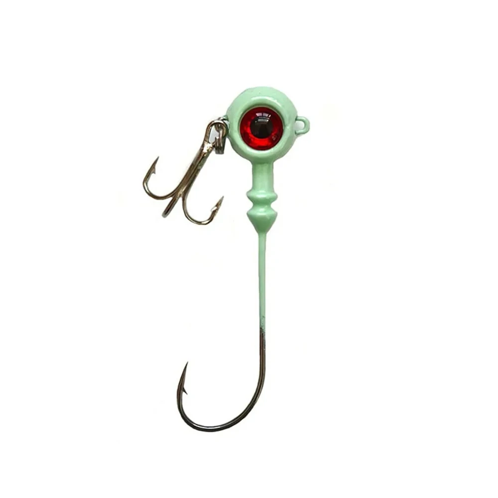 Nuevo 50 Uds anzuelos de Pesca ojo de pez Artificial cebo duro luminoso Jig Head señuelo manivela anzuelo triple aparejos de Pesca accesorios Pesca - imagen 4