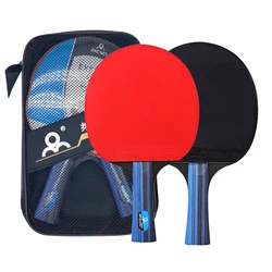 Juego de raquetas de tenis de mesa, entrenamiento de bate de ping-pong con mango largo/curto de 3 estrellas para estudiantes principiantes